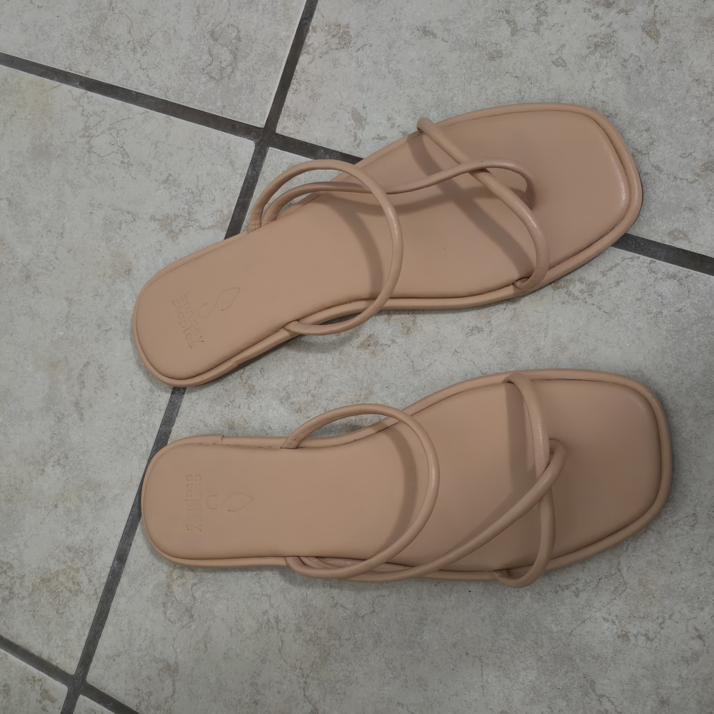 Padded Comfy Beige Sandals - Size 40